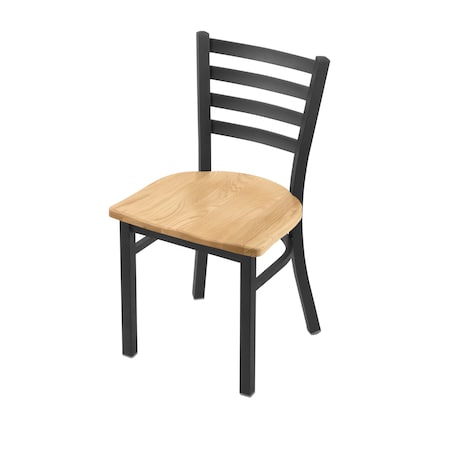 Holland Bar Stool Co 400 Jackie 18" Chair with Pewter Finish and Natural Oak Seat 40018PWNatOak